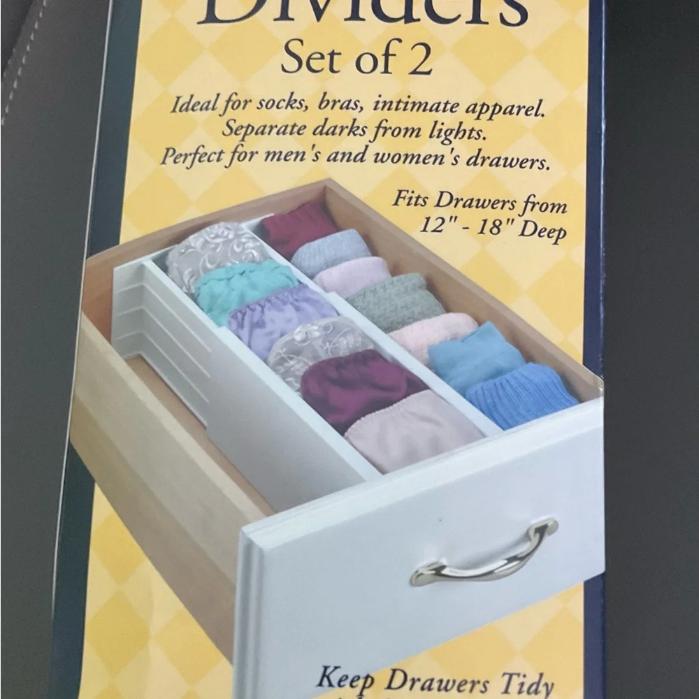 Dial Drawer Organizer Divider with Spring Loaded Dividers Set 2 New